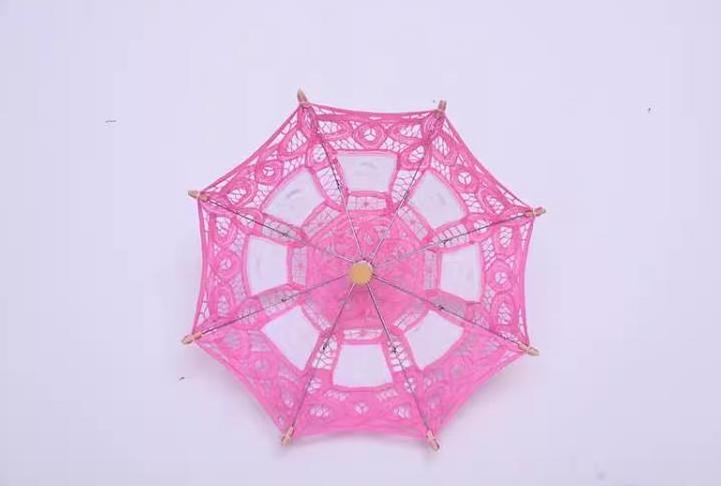 Guansen Handmade Lace Parasol Wedding Decoration Bamboo handle  Bride Lace Umbrella