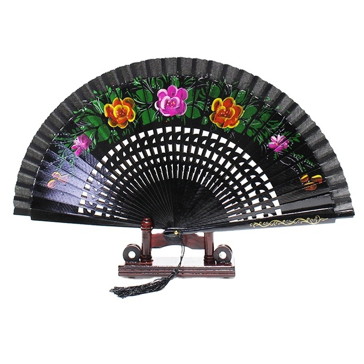 Wholesale Spanish solid color wooden hand fan for eventsspanish wooden hand fan