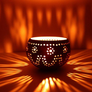 Wholesale  Coconut Shell Candle Holder  Coconut Shell Votive Tealight Candle Holders for Table Centerpiece Gift Set