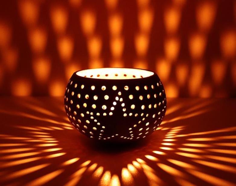 Wholesale  Coconut Shell Candle Holder  Coconut Shell Votive Tealight Candle Holders for Table Centerpiece Gift Set