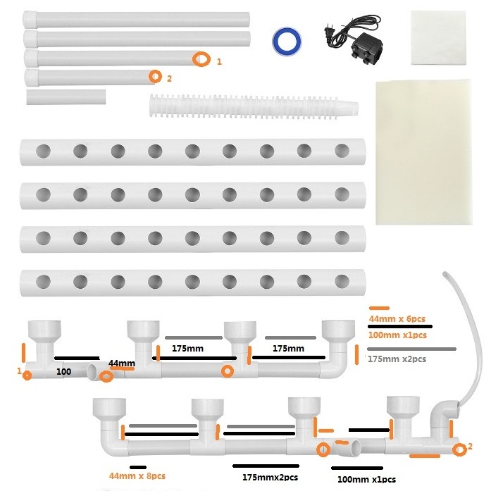 Small Home Hydroponic Garden Greenhouse Smart 108-Hole Veg Planter Kit with 3 Layers 12 PVC Pipes Complete Hydroponics System