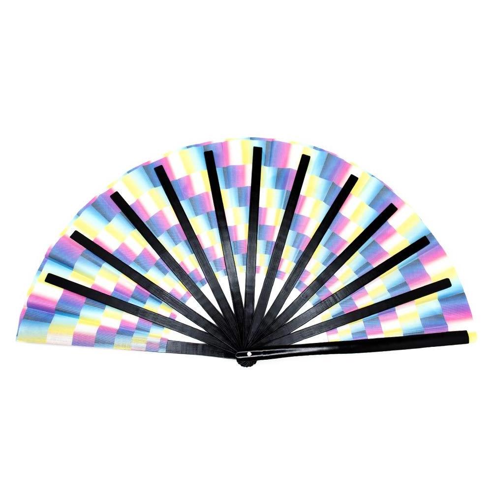 Large Folding Nylon Cloth Handheld Chinese Kung Fu Tai Chi Decoration Fan Custom Bamboo Large Clack Hand Fan