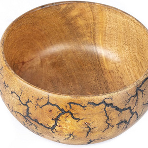 creative  Fractal Burn Wood Bowl,   small 6" Diameter x 3" Height  Decorative wood Bowl