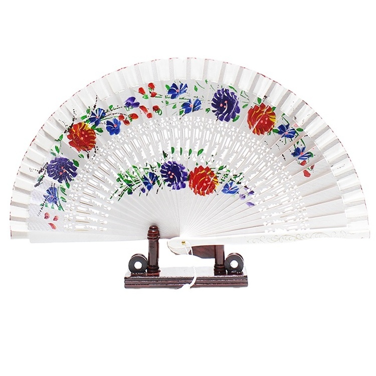 Wholesale Spanish solid color wooden hand fan for eventsspanish wooden hand fan