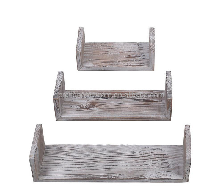 Rustic Wooden Floating Shelves Handcrafted Wall Mounted Shelf for Bathroom Bedroom Living Room Kitchen Office Wood Display Rack