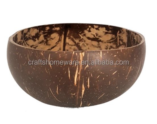 wholesale  Custom Logo Eco-friendly Natural Coconut Shell Bowl   Wood Fruit Mixing Salad Coconut Bowl