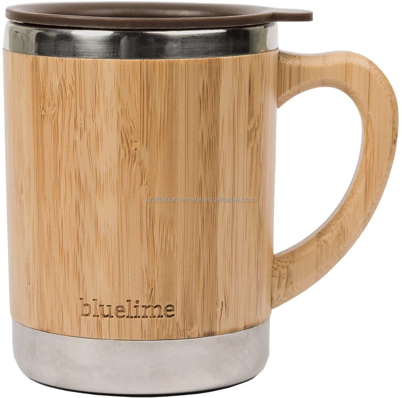 wholesale   stainless steel vacuum insulated bamboo coffee mug travel mug stainless steel water bottle vacuum insulated