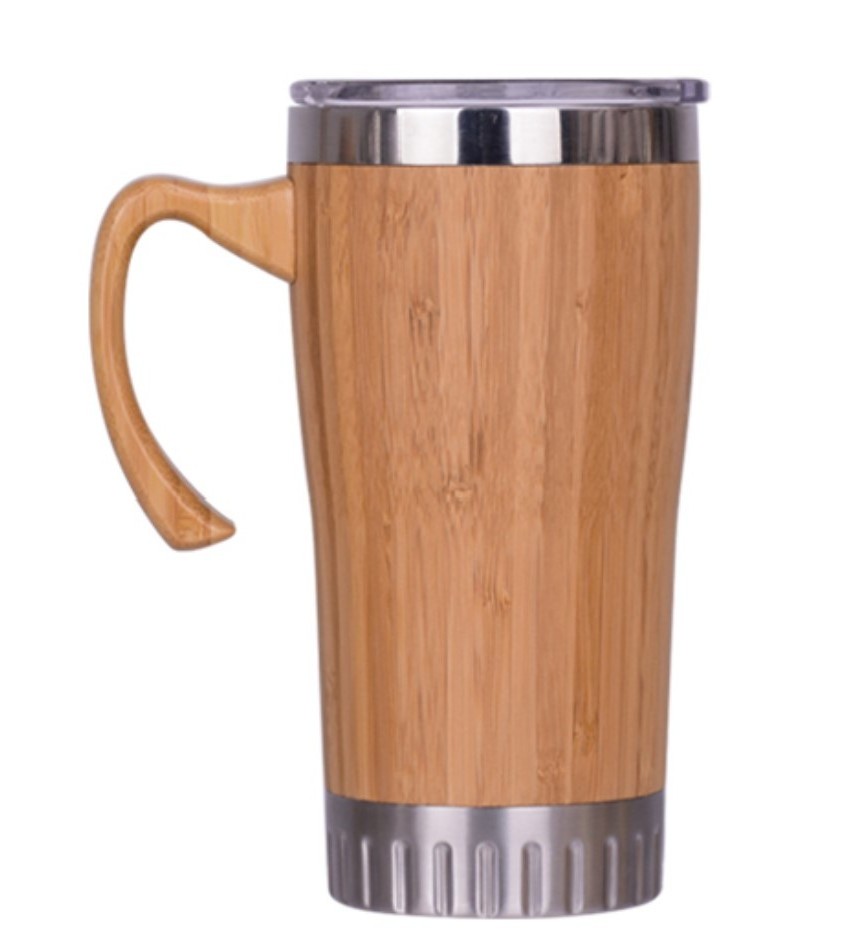 wholesale   stainless steel vacuum insulated bamboo coffee mug travel mug stainless steel water bottle vacuum insulated