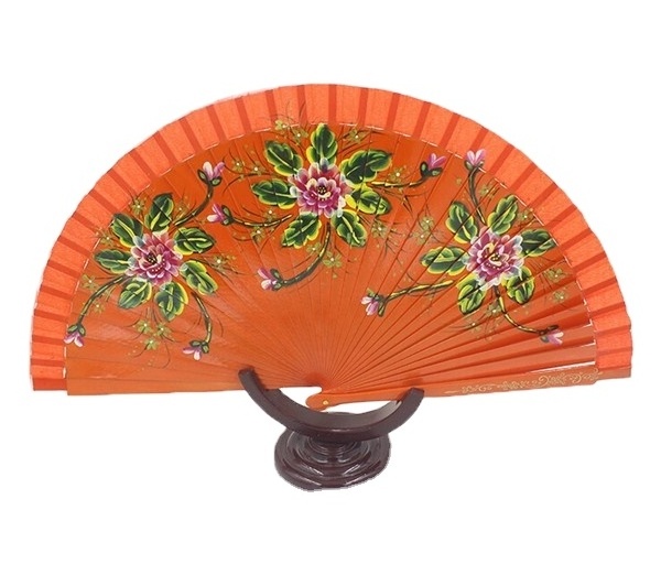 Wholesale Spanish solid color wooden hand fan for eventsspanish wooden hand fan