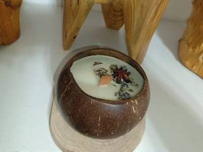 High Quality Natural Coconut Shell Candle With Palm Wax And Soya Wax Cheap Price From Vietnam Coconut Bowl Candles With Scents