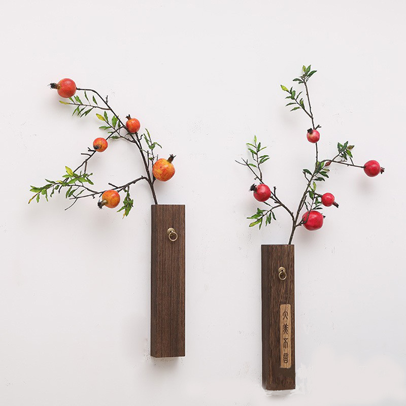 Bud Plants Terrarium Propagation Station Test Tube Vase Wall Mounted Hanging Flower  Wooden Stand