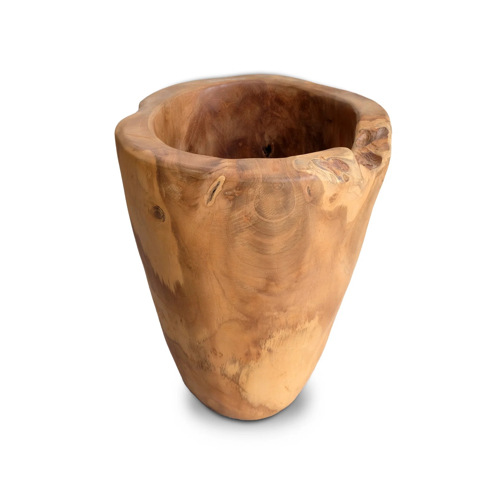 wholesale 12'' Wood Decorative Bowl root wood bowl for home decora  wooden flower vase for decora center pieces