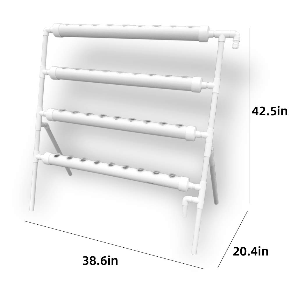 Small Home Hydroponic Garden Greenhouse Smart 108-Hole Veg Planter Kit with 3 Layers 12 PVC Pipes Complete Hydroponics System