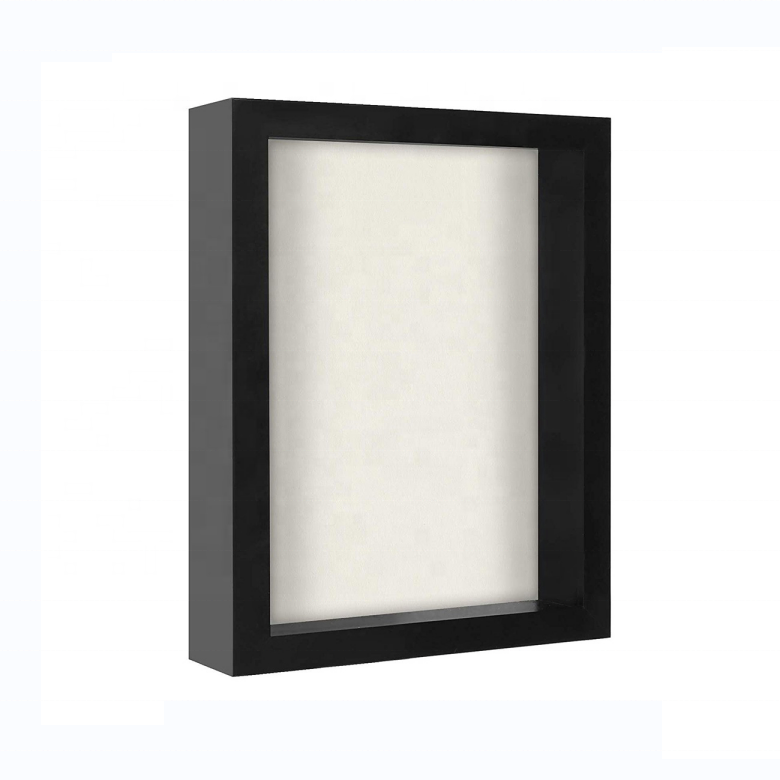 Black White solid Wood Decoration Art Picture Photo Frame Deep 3d Shadow Box Frame with Plexiglass