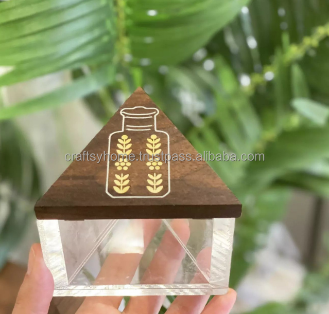 Handmade Luxury Arabic Triangle shape wooden incense burner holder Mubkhar Bakhoor Burner at wholesale Price for home decor