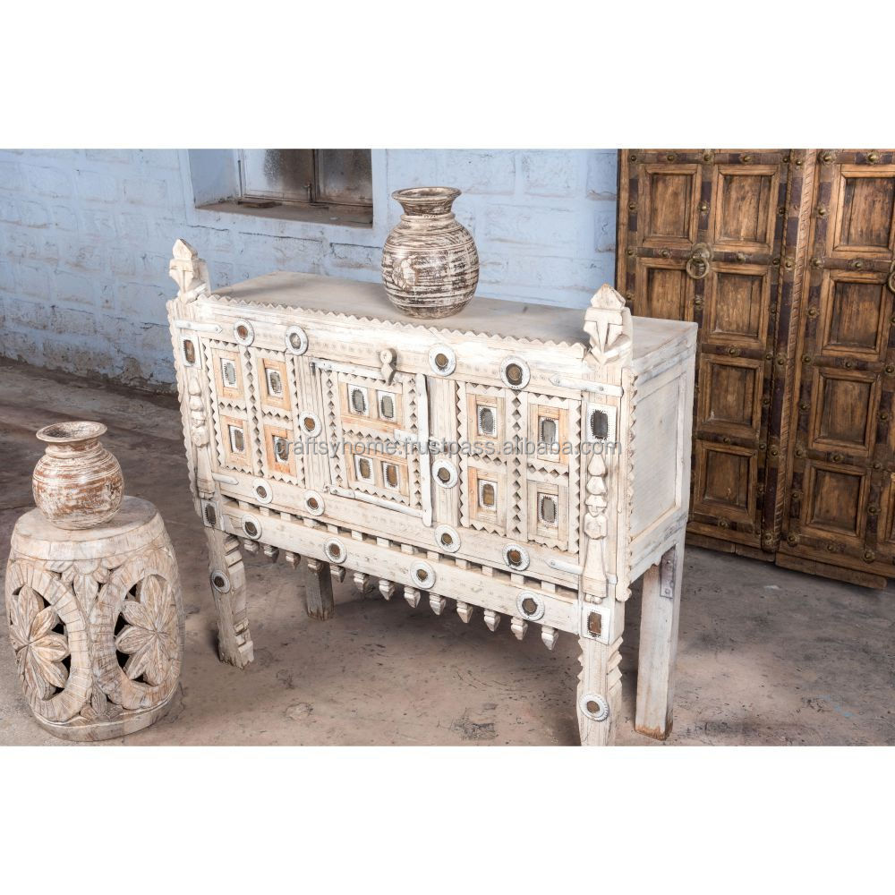 Indian rustic hard wood Chest of drawers cabinet factory supplier reproduction wooden cabinet customization solid wood cabinet