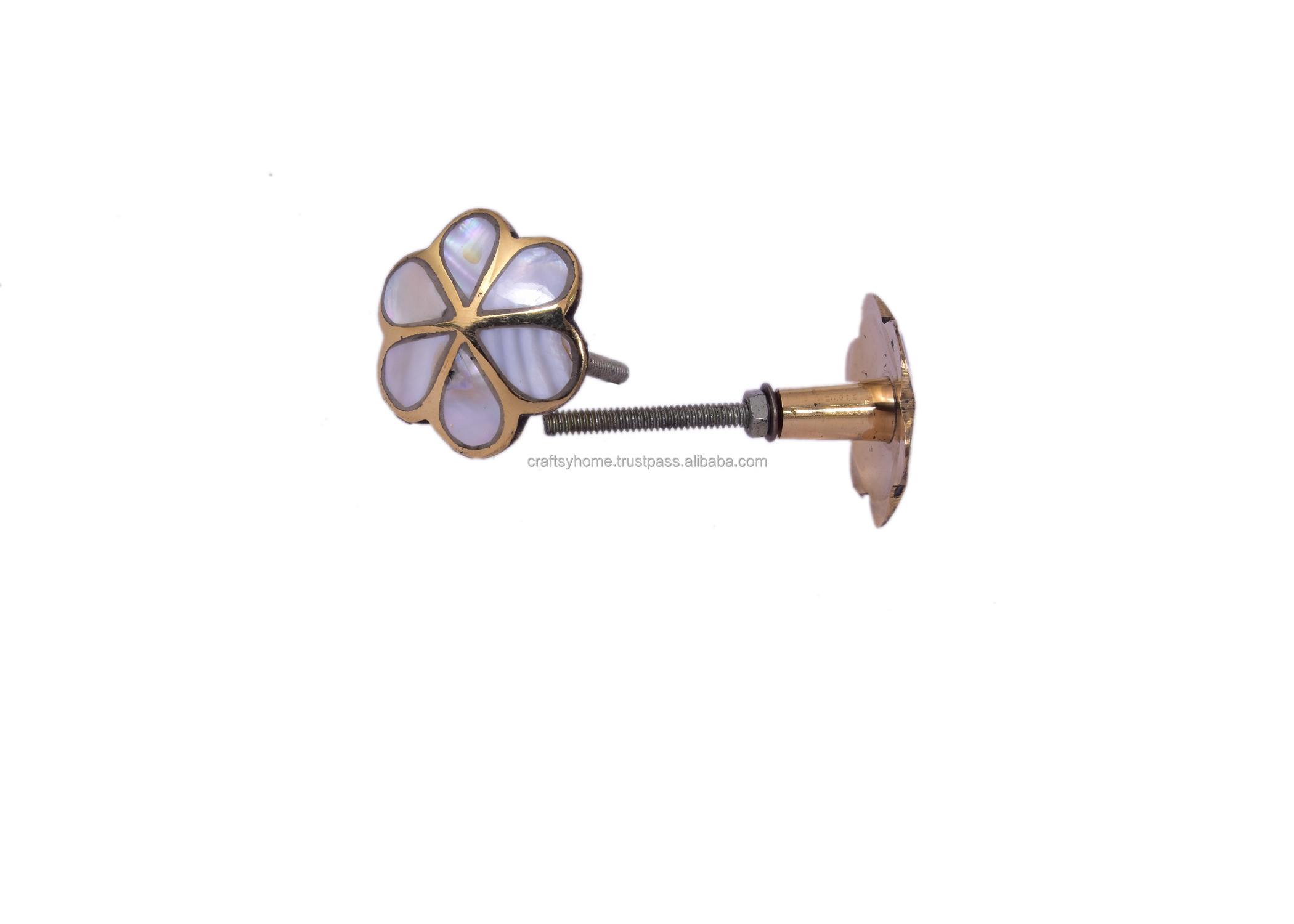 Brass Mother of Pearl Knobs Cabinet Drawer Knobs Unique Door Knobs Furniture Hardware Pulls Manufacturer from india