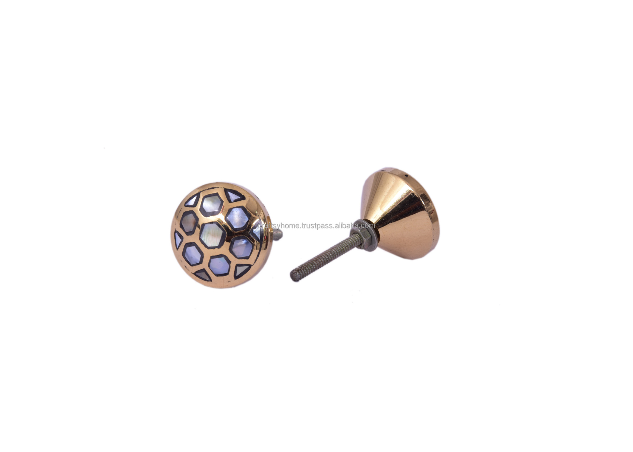 Brass Mother of Pearl Knobs Cabinet Drawer Knobs Unique Door Knobs Furniture Hardware Pulls Manufacturer from india