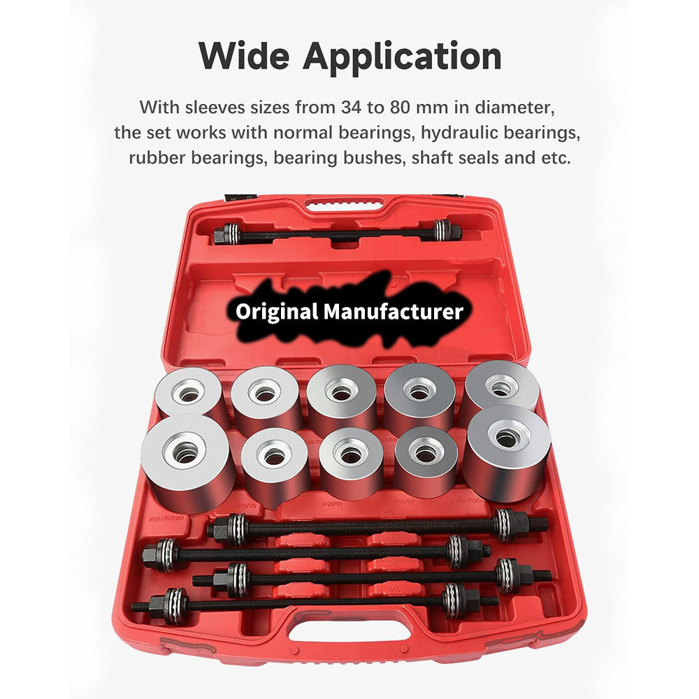 27pcs Universal Press Pull Sleeve Kit Bush Bearing Insertion Tool Set Repair Auto Tool Set KIT Box Customized Oem CRV 3 Years