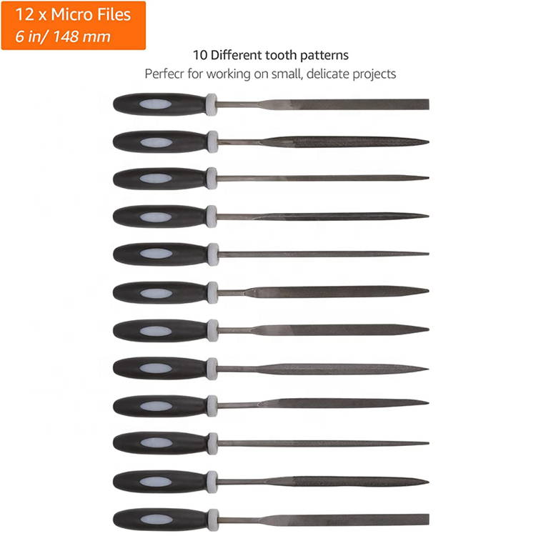 IFIXPRO Durable 4Pcs Metal File and 12Pcs Needle File Most Popular Needle File Set