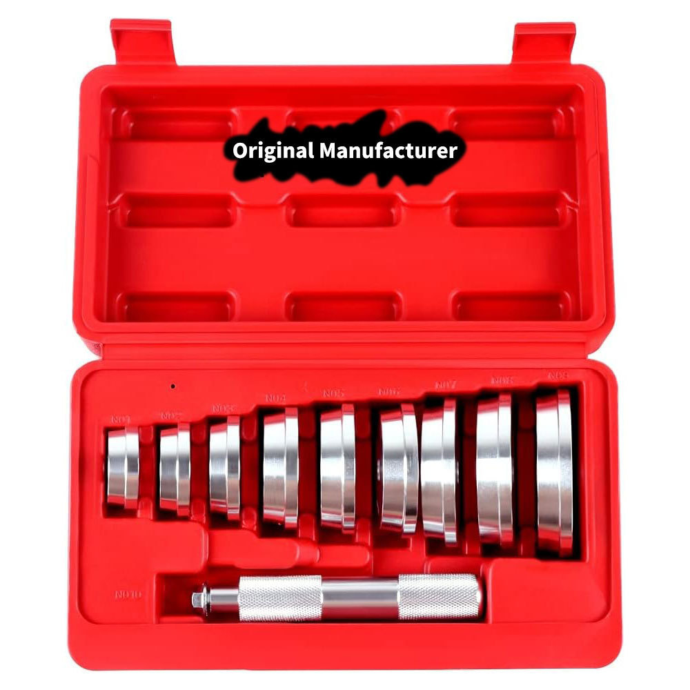 10Pcs Aluminum Bearing Race Seal Bushing Driver Install Set 9 Discs Repair Auto Tool Set KIT Box