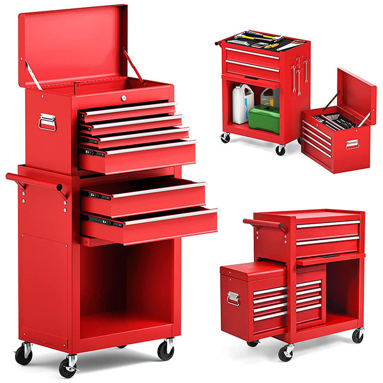 Factory workshop stainless steel Heavy Duty Box Rolling Tool Chest Cabinet Drawers Box Workshop Garage Metal Trolley Cart Hand