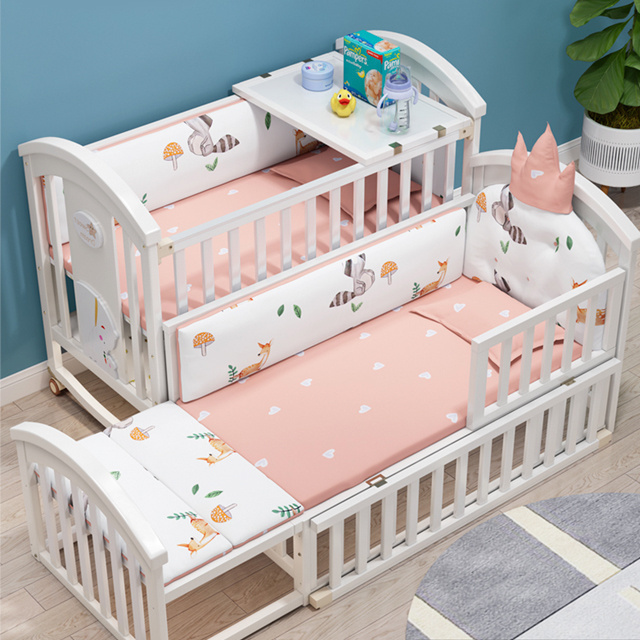 Best Selling Wooden Bed Baby Playpen Crib Baby Bed Swinging Crib Baby Cot