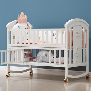 Best Selling Wooden Bed Baby Playpen Crib Baby Bed Swinging Crib Baby Cot