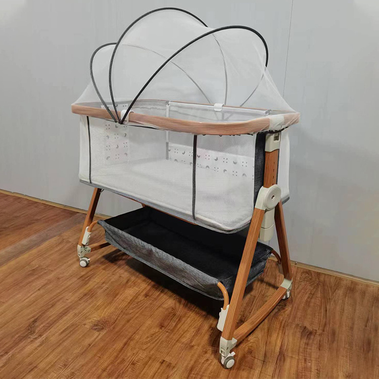 Multi-Functional Baby Cot Foldable Swing Cradle Baby Crib Portable Bedside Bassinet