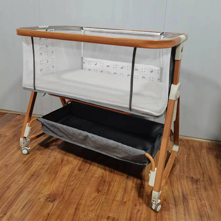 Multi-Functional Baby Cot Foldable Swing Cradle Baby Crib Portable Bedside Bassinet