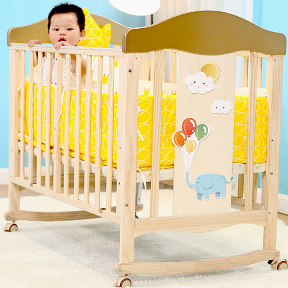 Smoothly Wood Modern Luxury Bed Baby Swing Rocking Kids Cribs