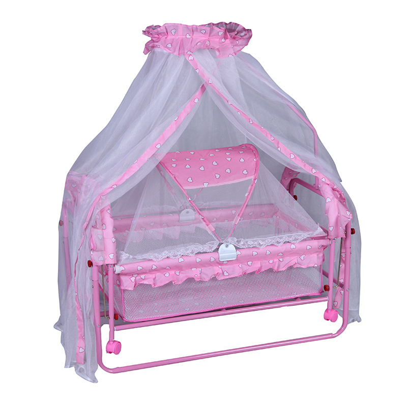 Hot sell popular design comfortable Metal baby folding hanging bed Newborn Baby Crib