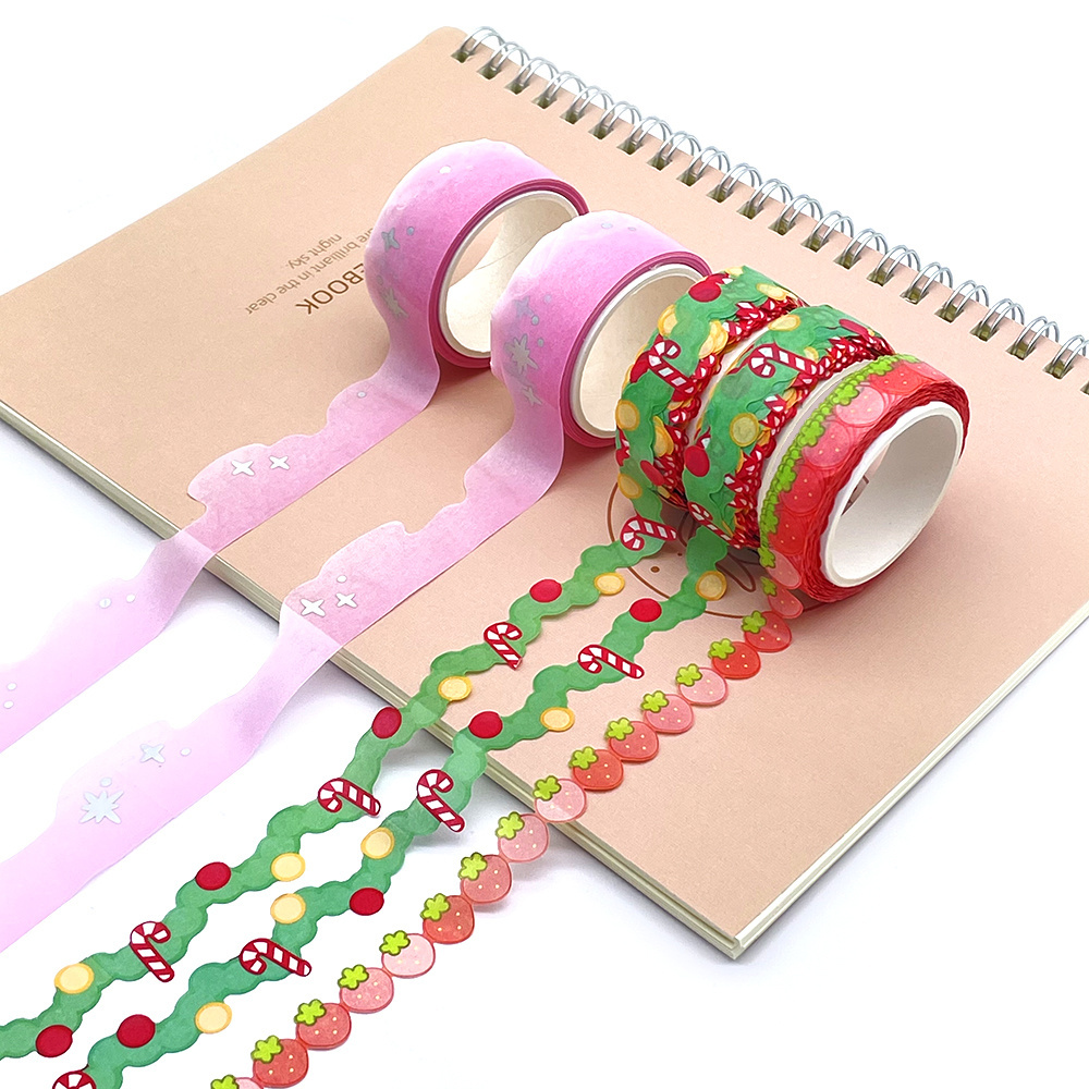 Hot Sell Eco-friendly Custom Washi Tape Printing Drawing Water Activated Adhesive Die Cut Washi Tape