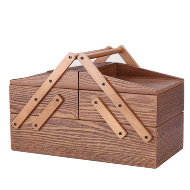 Custom multi function Wooden Organizer wooden sewing box