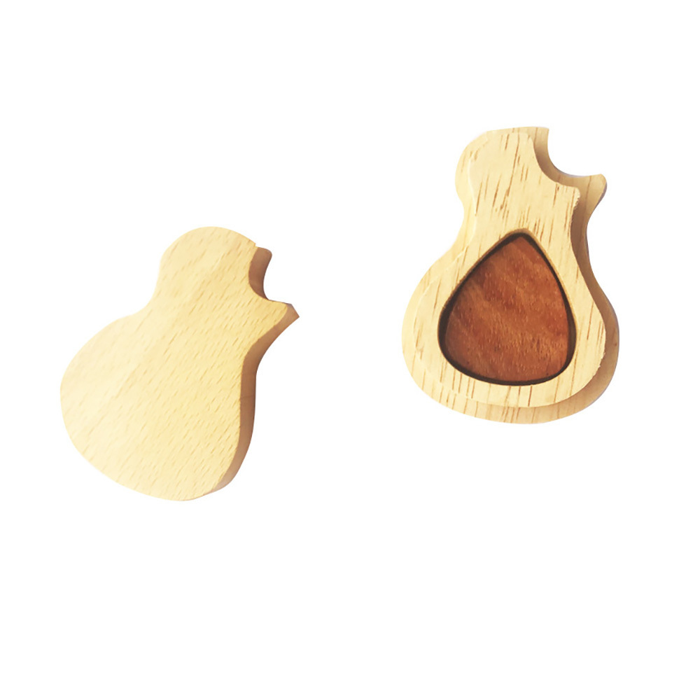 High grade hot sale customized logo wooden guitar pick box