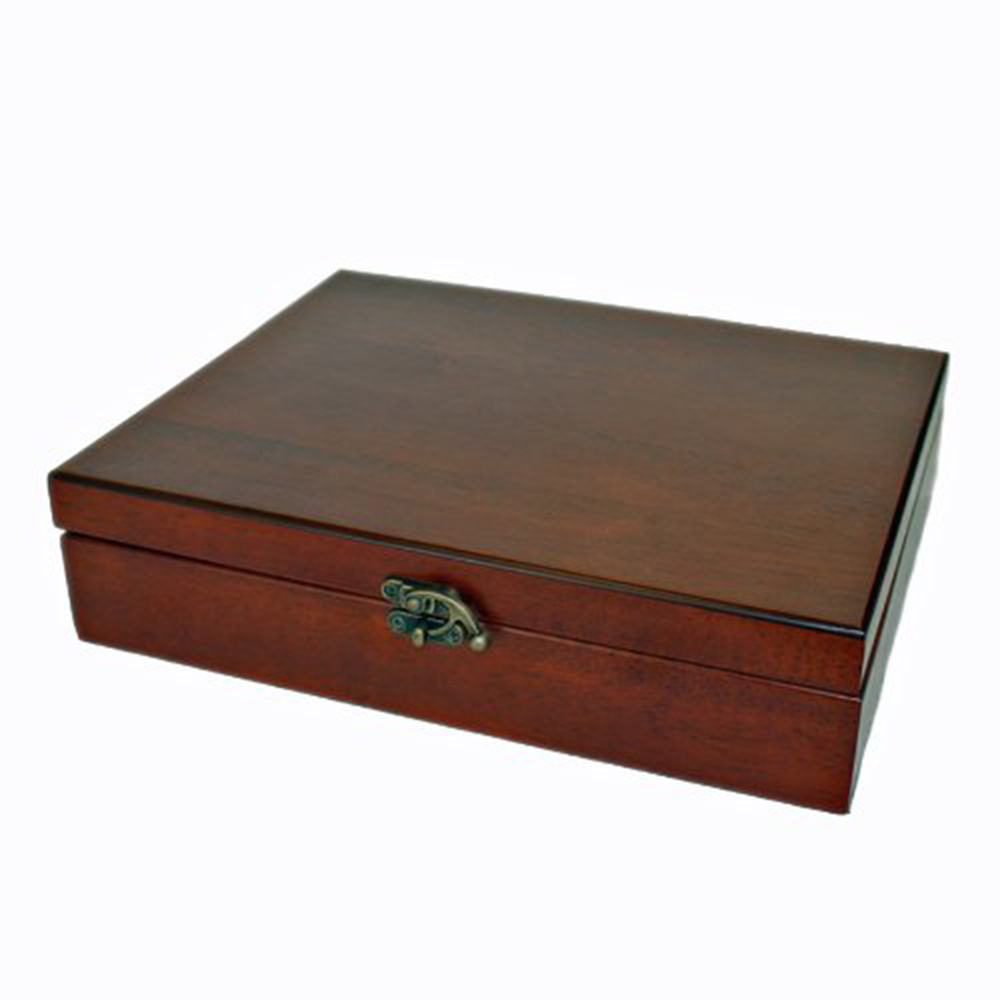 Wood Keepsake Box Wooden Treasure Box with Brass Latch