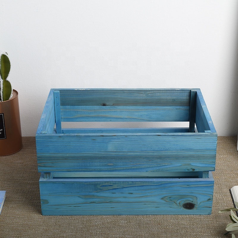 Cedar wood storage box for supermarket goods display storage small wooden shipping crate