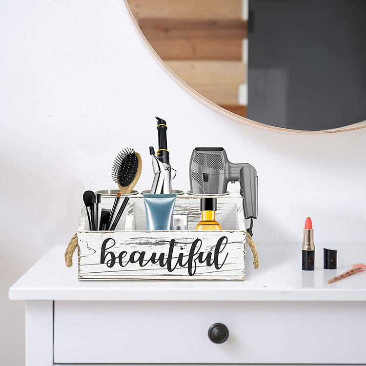 Bathroom Countertop Tool Organizer Holder Acrylic Hair Dryer and Styling Organizer with Drawer