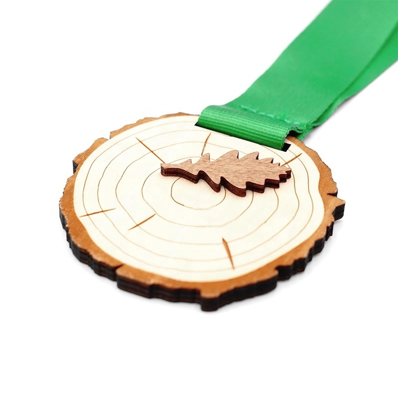 Cheap Wholesale Personalized Blank Wood Medal And Ribbon Custom Miniature Medal For Souvenir Events