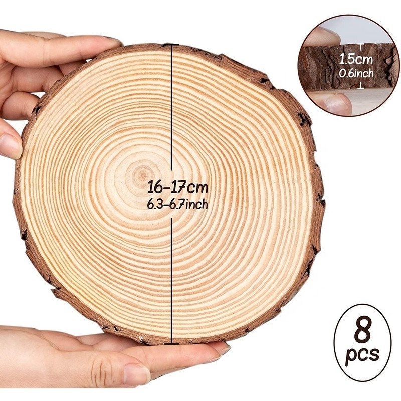 Unfinished Log Wooden Rounds for Arts Crafts Wedding Christmas DIY Projects Natural Wood Slices