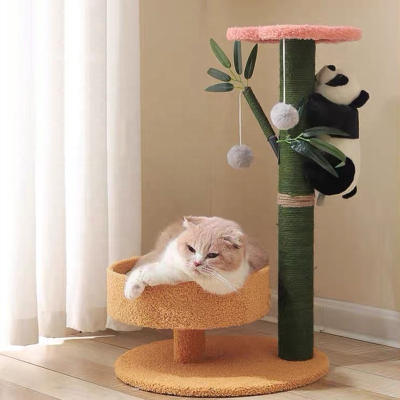 Popular Nice Cute Pet Products Customized Sisal Material Cat Tree Tower Scratching Post for Cats