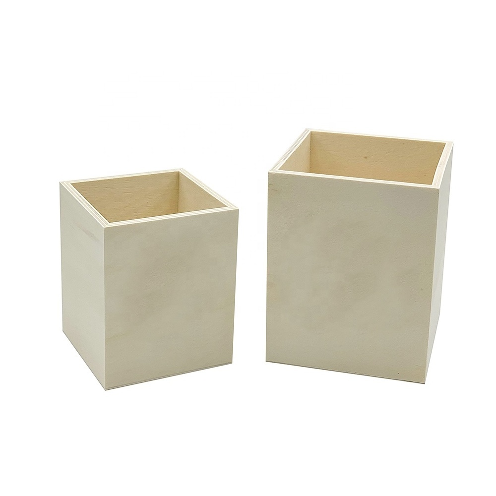 MDF Rectangular Narrow Trash Can Wastebasket, Small Garbage Container Bin for Bathroom, Kitchen, Home Office, Craft Room