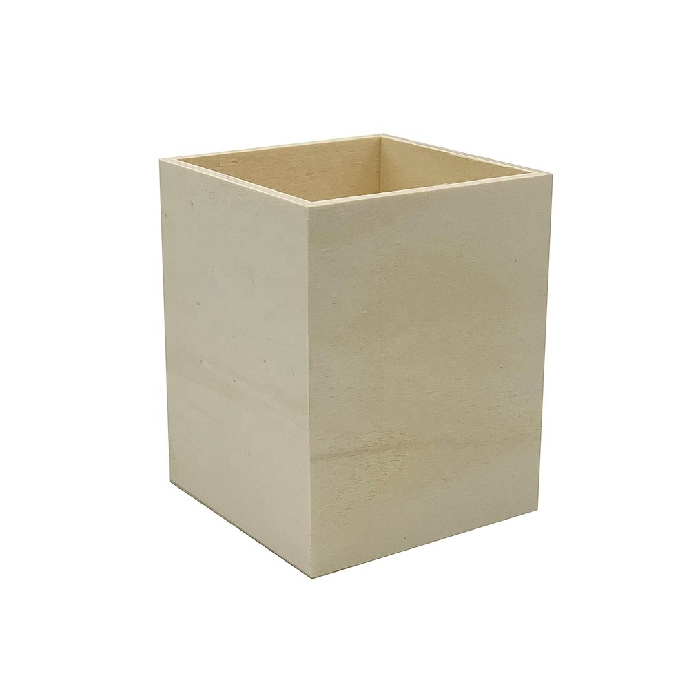 MDF Rectangular Narrow Trash Can Wastebasket, Small Garbage Container Bin for Bathroom, Kitchen, Home Office, Craft Room