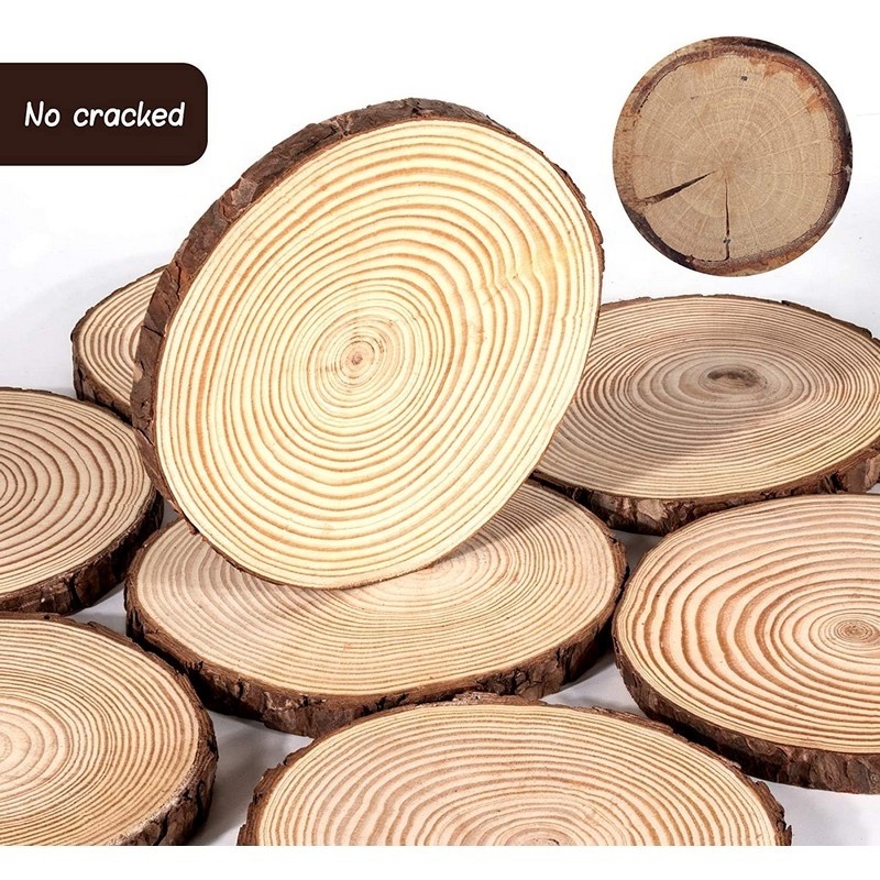 Unfinished Log Wooden Rounds for Arts Crafts Wedding Christmas DIY Projects Natural Wood Slices