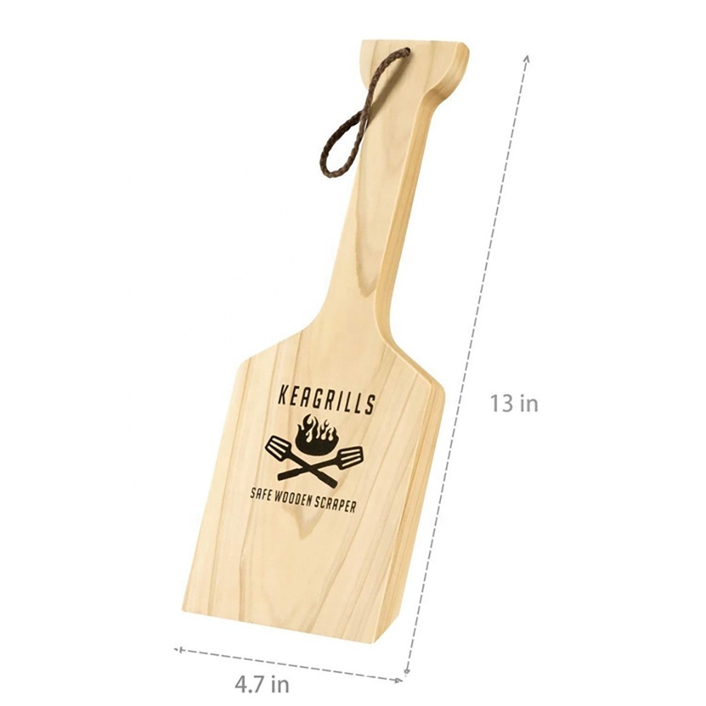 Wooden Grill Scraper Natural Wood BBQ Grill Scraper ,Woody Safe Scraper Barbecue Griddle Cleaning Tool