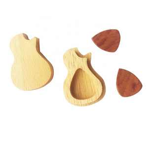 High grade hot sale customized logo wooden guitar pick box