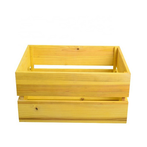 Cedar wood storage box for supermarket goods display storage small wooden shipping crate