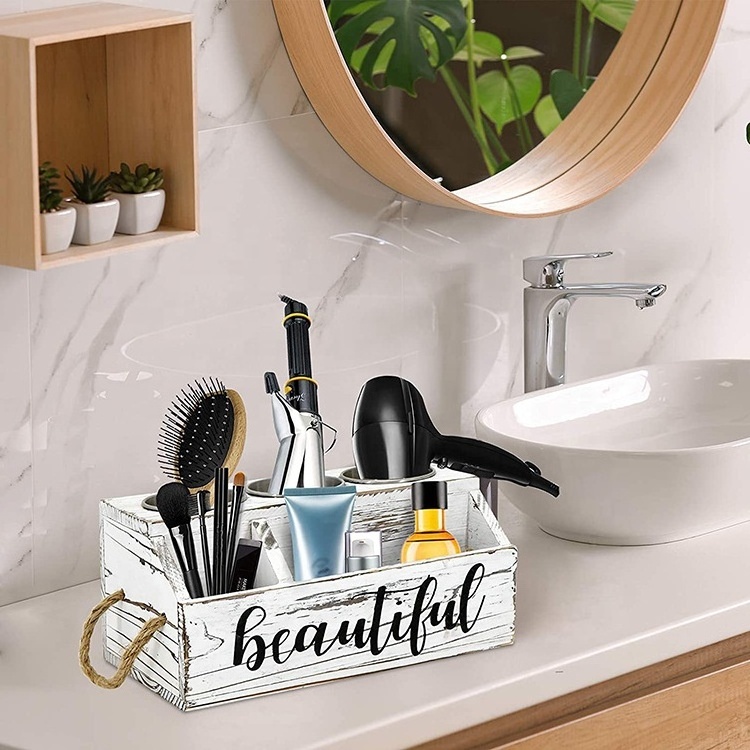 Bathroom Countertop Tool Organizer Holder Acrylic Hair Dryer and Styling Organizer with Drawer