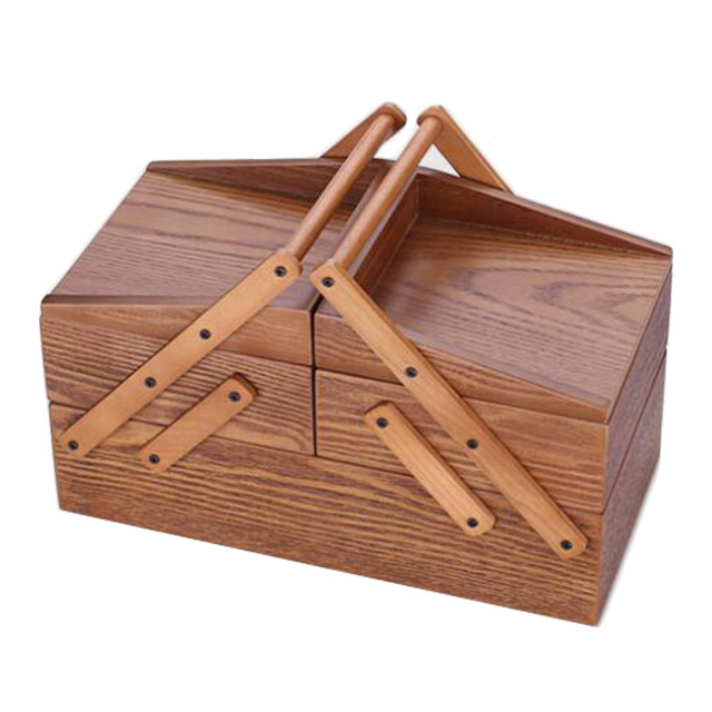 Custom multi function Wooden Organizer wooden sewing box