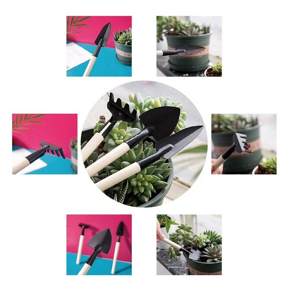 Garden Tools Set of 6 PcsPlant Potted Flower Gadget Wood Handle  gardening kits